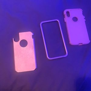 3 piece iPhone 10 case rose gold and pink